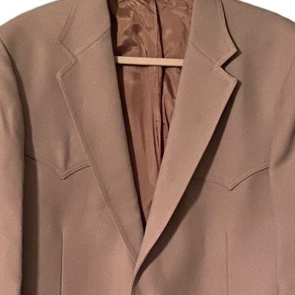 Levi’s Western Wear Vintage Mens Blazer Size 44L Tan Made In USA San Francisco - Picture 3 of 12